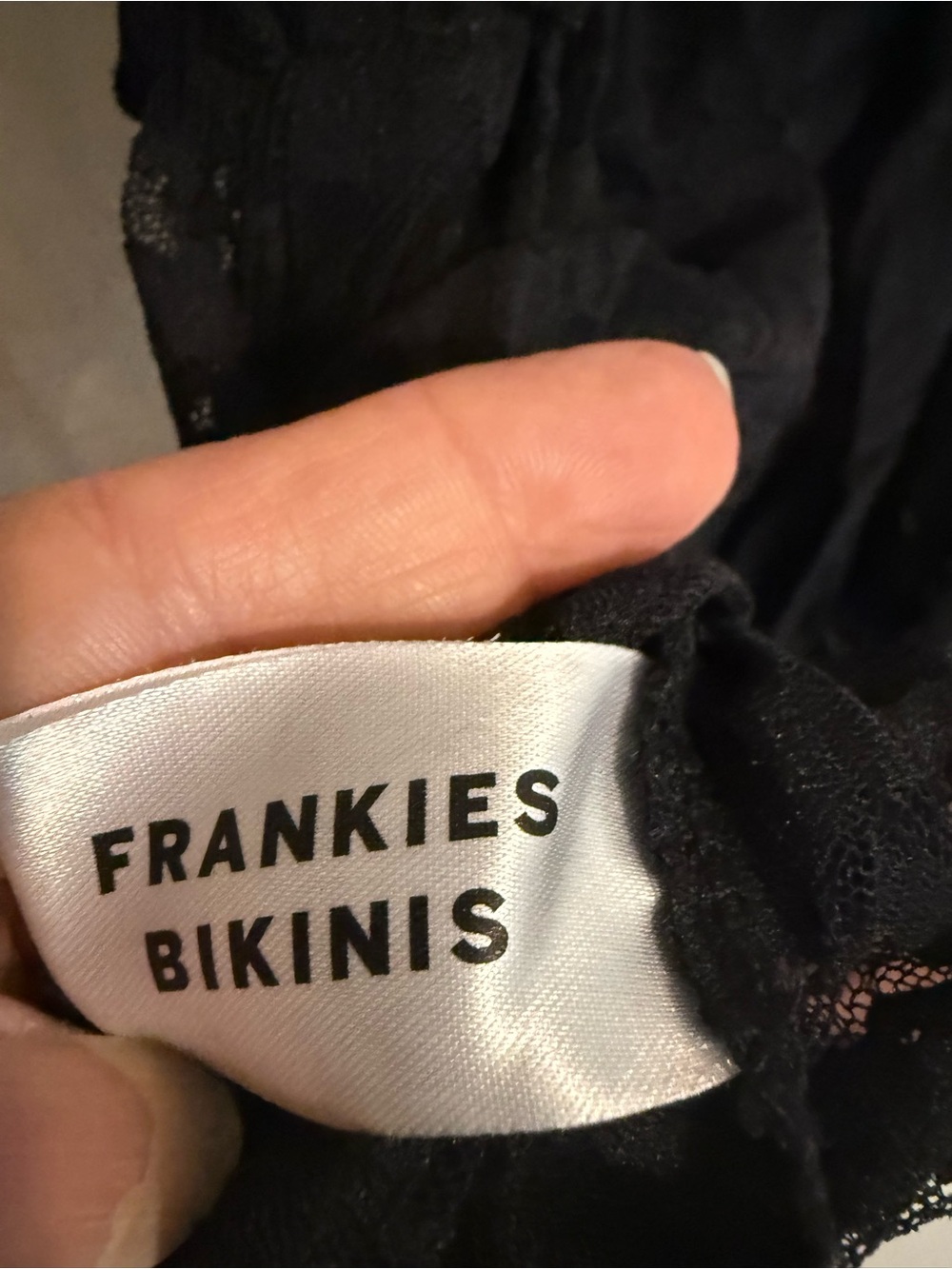 Frankie's Bikinis Black Hankie Lace Bottom Spaghetti Straps Mini Dress Sz XS - Picture 5 of 8